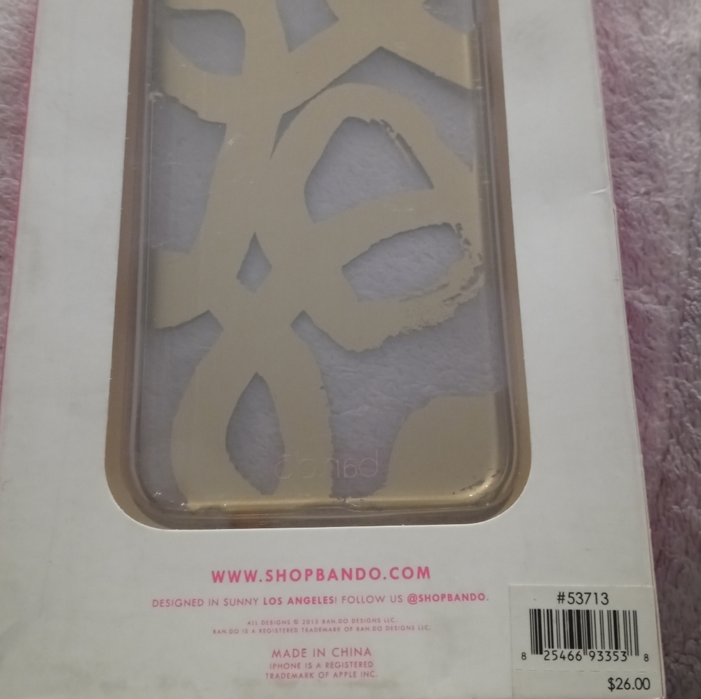 Ban.do Clear Gold Swirl Graphic Design Iphone 6 phone Case NIB - Picture 3 of 3